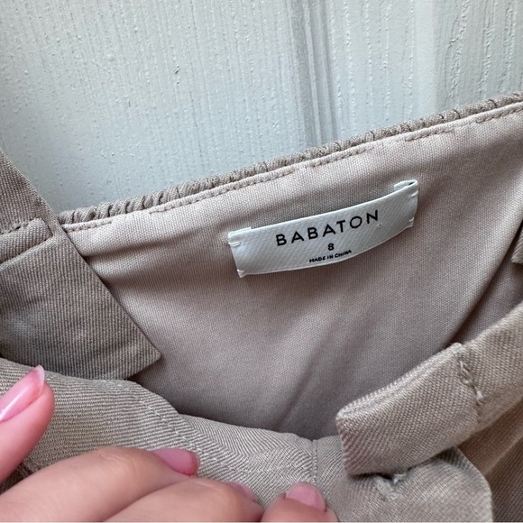 NWT Aritzia Babaton Kofi Dress Tan Linen Blend Button Front Tank Dress - Picture 9 of 11